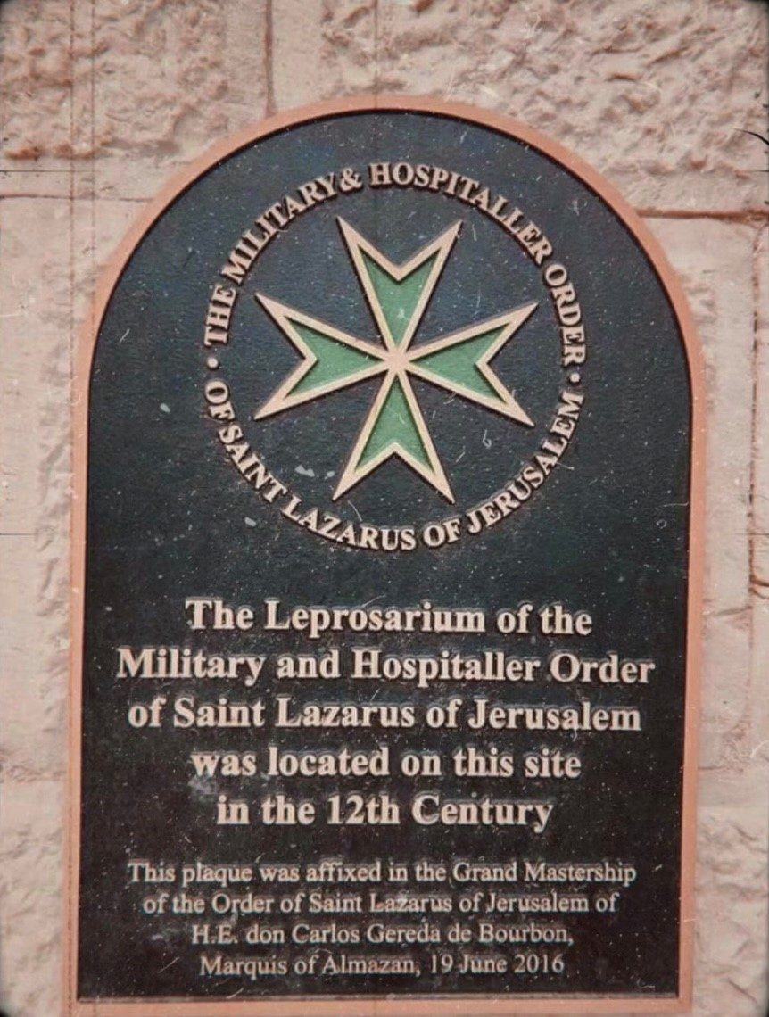 Gedenkteken leprosarium Militaire en Hospitaalorde van Sint Lazarus van Jeruzalem, Jeruzalem 12e eeuw